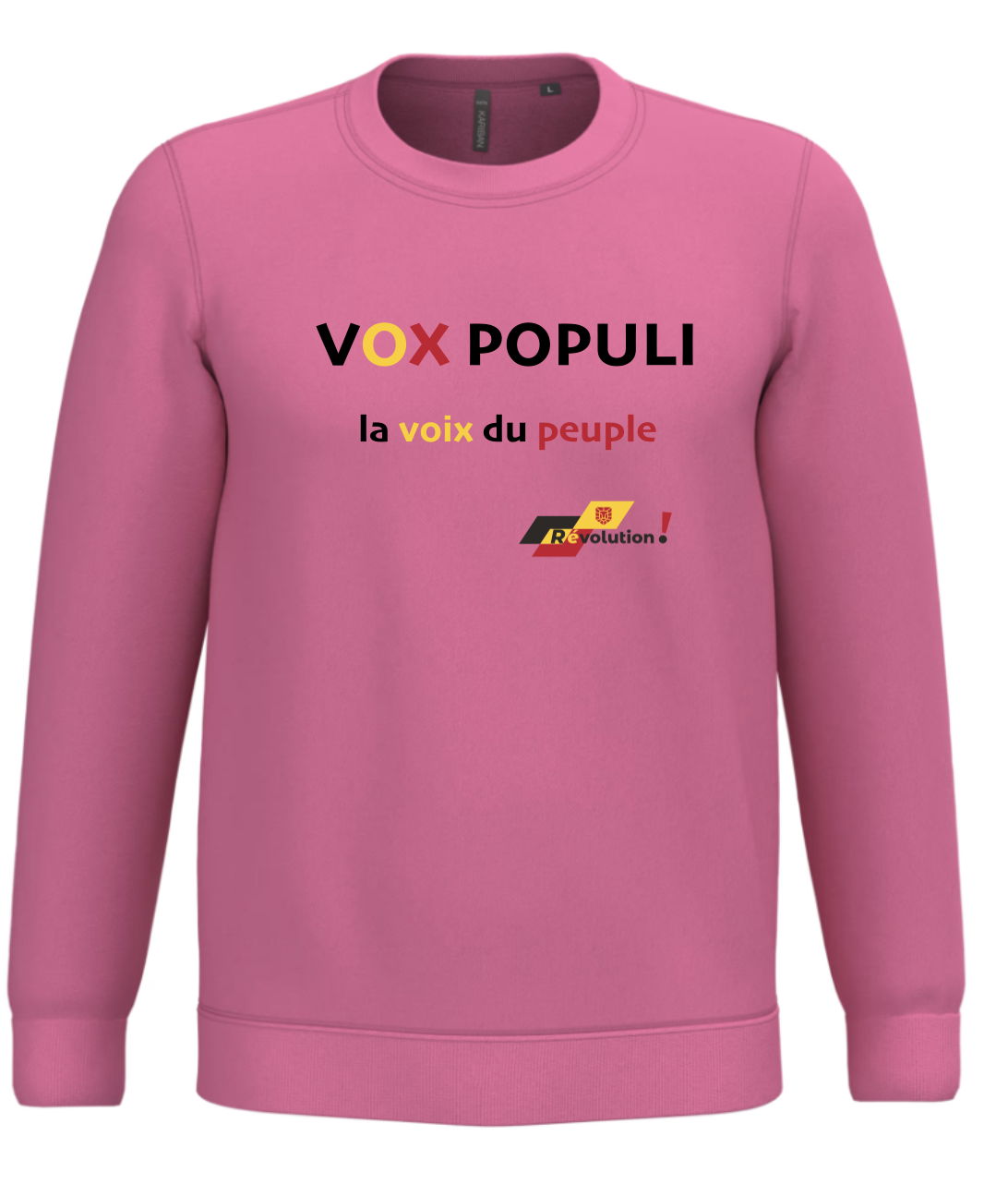 Pinkfarbenes Sweatshirt „Vox Populi“ mit Rundhalsausschnitt