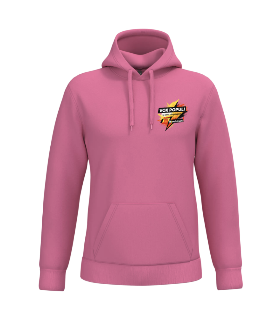 Pinkfarbener Kapuzenpullover „VOX POPULI“