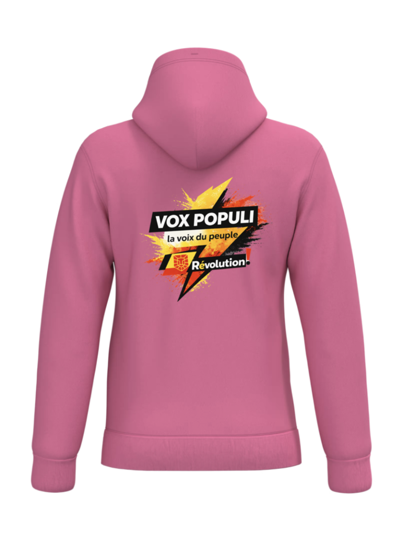 Pinkfarbener Kapuzenpullover „VOX POPULI“